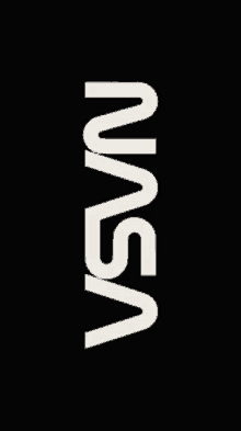 the nasa logo is white on a black background