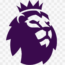 a purple lion head with a crown on it