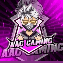 a logo for aag gaming shows a man with a mask on