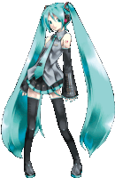 hatsune miku is a female anime character with long blue hair