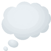 a thought bubble in the shape of a cloud with a smaller bubble below it