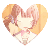 a picture of a girl with her eyes closed in a heart shape