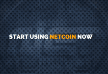 a sign that says " start using netcoin now " on it