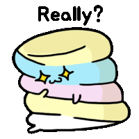 a cartoon of a stack of blankets with the words " really " above them