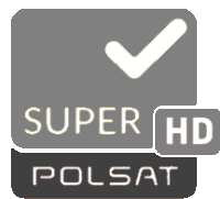 a logo that says super hd polsat with a check mark