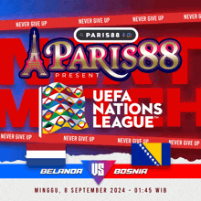 paris88 presents the uefa nations league between belanda and bosnia