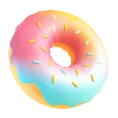 a colorful doughnut with sprinkles on a white background .