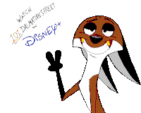 a drawing of a fox that says watch 101 dalmatian street on disney