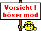 a pixel art sign that says vorsicht boser mod on it