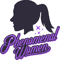 a logo for phenomenal women with a silhouette of a woman 's face