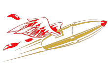 a drawing of a bullet with wings and feathers coming out of it