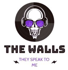 a logo for the walls shows a skull with headphones on