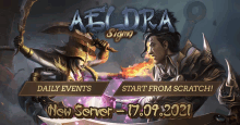 an ad for a video game called aeldra sigma