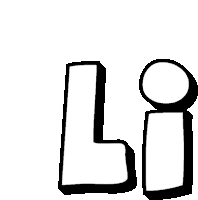 a drawing of the letter li on a white background