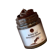 a jar of nutella and chocolate mousse that is ready to eat