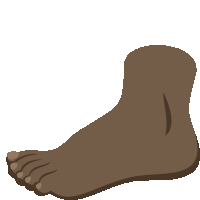 a cartoon illustration of a black foot with a white background