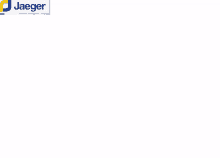 a white background with a blue and yellow logo for jaeger on it .