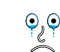 a cartoon face with tears coming out of its eyes and nose