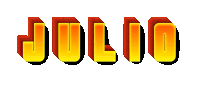 the word julio is written in yellow and red letters