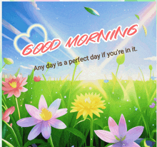 a poster that says good morning any day is a perfect day if you are in it