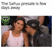 the safuu presale is few days away with a picture of a woman and a man