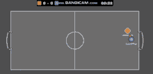 a soccer game is being played on bandicam.com and the score is 0-1