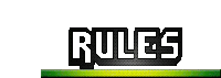 the word rules is on a white background with a green stripe