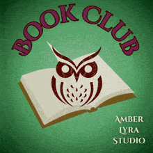 a logo for the book club with an owl on it