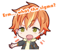 a cartoon character with orange hair and green eyes is asking what the sigma