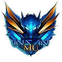 a logo for insan mu shows a robot head with wings