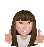 a cartoon girl is smiling and giving a thumbs up