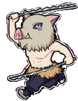 a cartoon of a pig with a sword