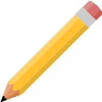 a yellow pencil with a red eraser at the end