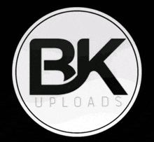 a black and white bk uploads logo