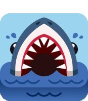 an illustration of a shark with its mouth wide open