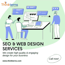 an advertisement for seo and web design services