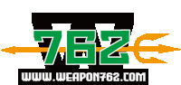 a logo for www.weapon762.com has a trident and arrow