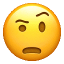 a yellow emoji with a surprised look on its face