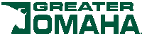 a logo for greater omaha with a white background