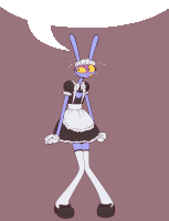 a cartoon drawing of a rabbit wearing a maid dress