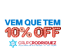 a sign that says vem que tem 10 % off on it