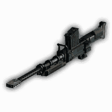 a 3d model of a machine gun on a white background