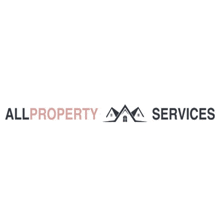 a logo for a company called all property services with a house on it .