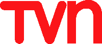 a tvn logo that is red on a white background