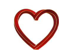 a red heart with a gold stripe on the bottom