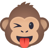 a monkey with its tongue sticking out winks at the camera