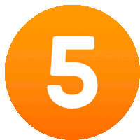 an orange circle with the number 5 inside