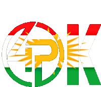 a logo that says pk with a kurdish flag in the background