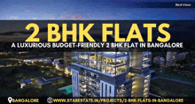 an ad for 2 bhk flats in bangalore with a bird view