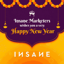 an insane marketers wishes you a very happy new year greeting card